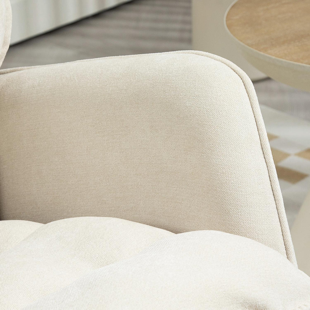 Rocking chair, armchair, nursing chair with chenille look, rocking chair up to 120 kg load capacity for bedroom, living room, beige
