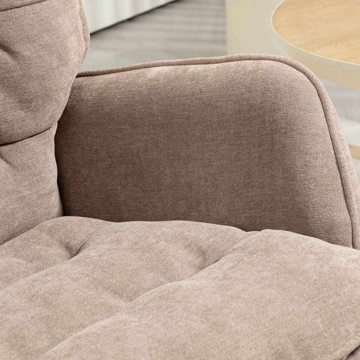 Rocking chair, armchair, nursing chair with chenille look, rocking chair up to 120 kg load capacity for bedroom, living room, brown