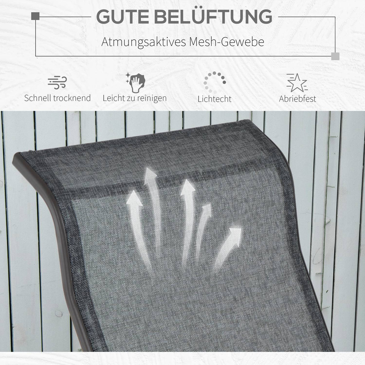 Rocking chair garden chair relaxation chair 60x75x104cm metal garden swing for terrace balcony with text line