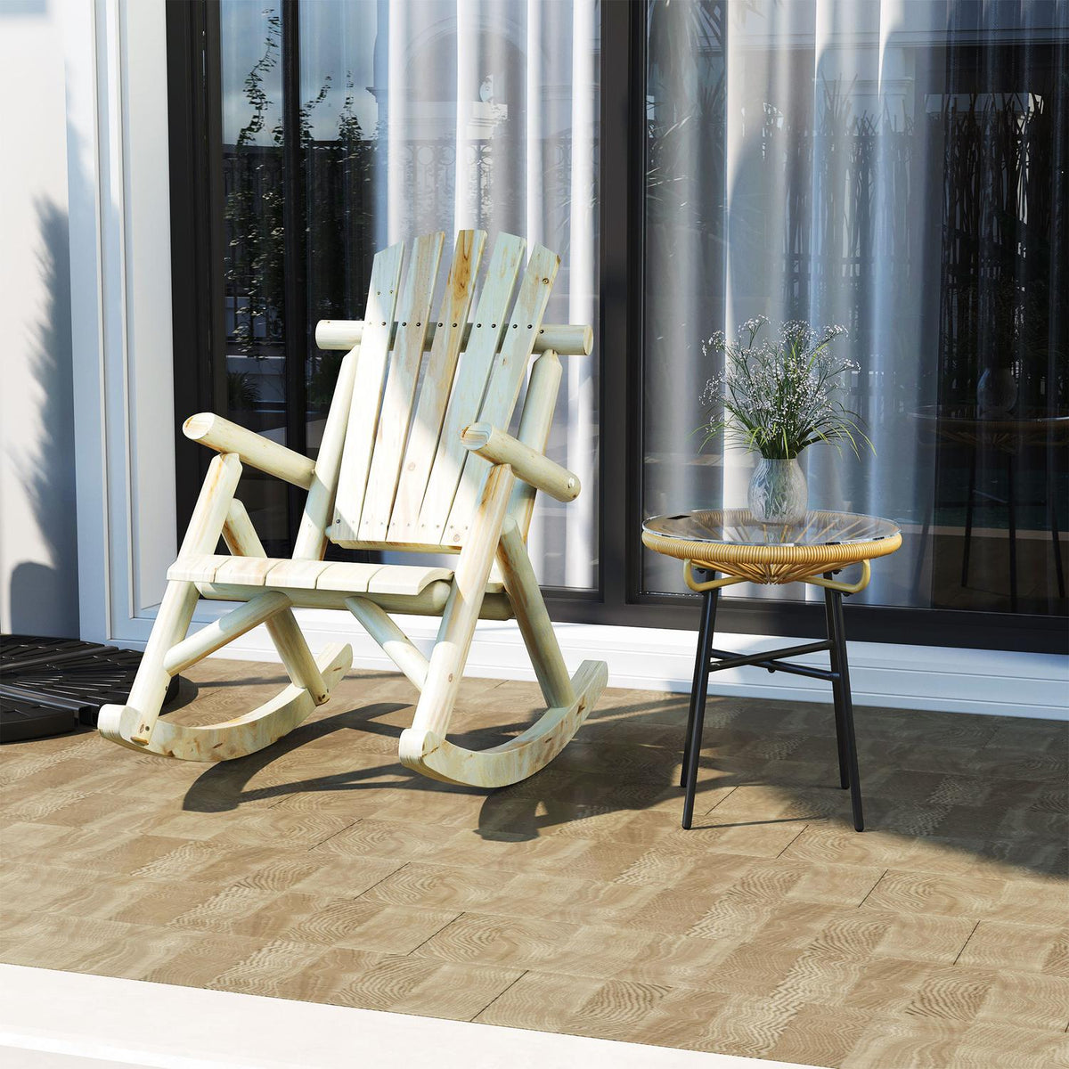 Rocking chair swing chair swing garden chair relaxation chair natural fir wood