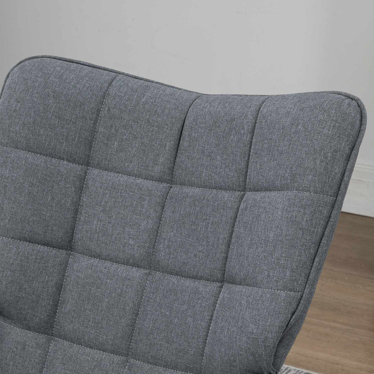 Rocking chair, up to 130 kg, swing chair with stool, armchair, nursing chair with linen look, rocking chair for bedroom