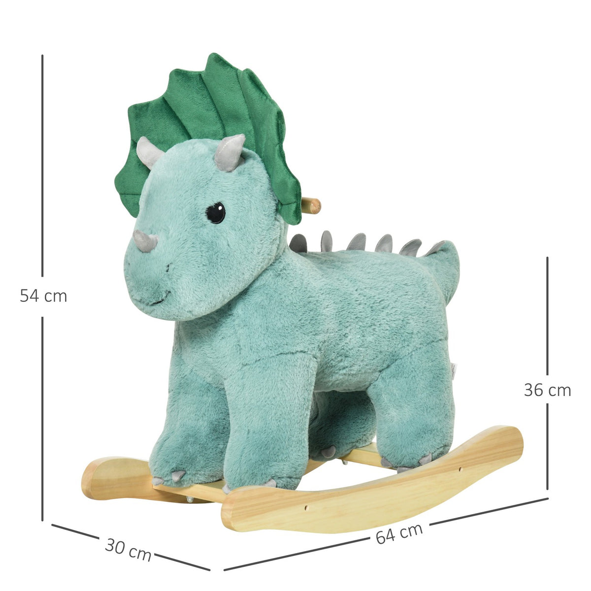 Rocking horse rocking animal for children dark green 64 x 30 x 54 cm, stable & safe, ideal for playroom