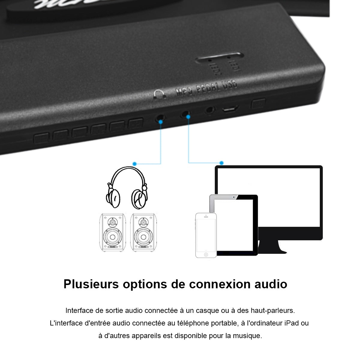 Roll-Up Electronic Drum Pad, USB MIDI, Bluetooth, Headphone Jack