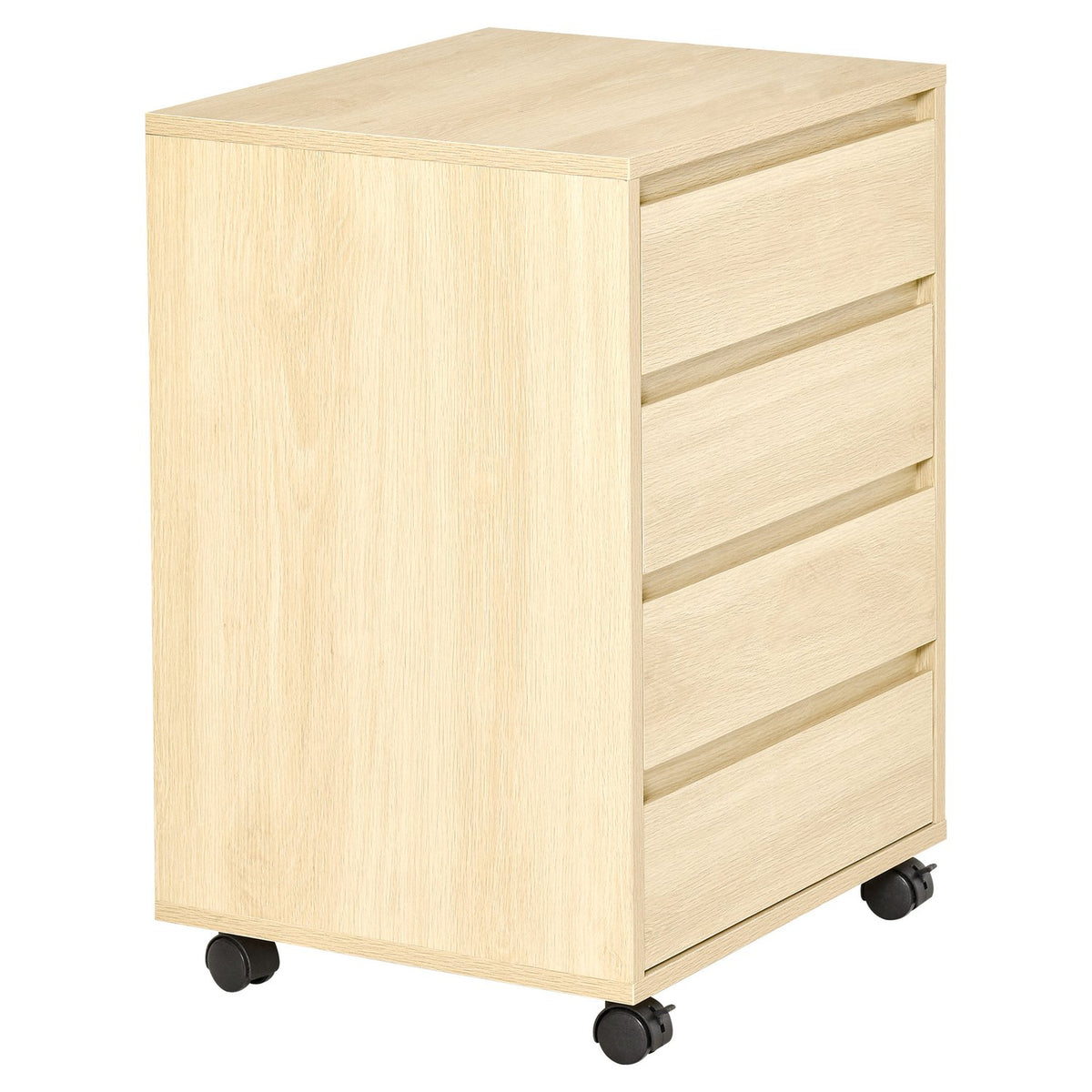 Roll container filing cabinet office cabinet with 4 drawers storage cabinet storage container natural 46 x 40 x 65 cm