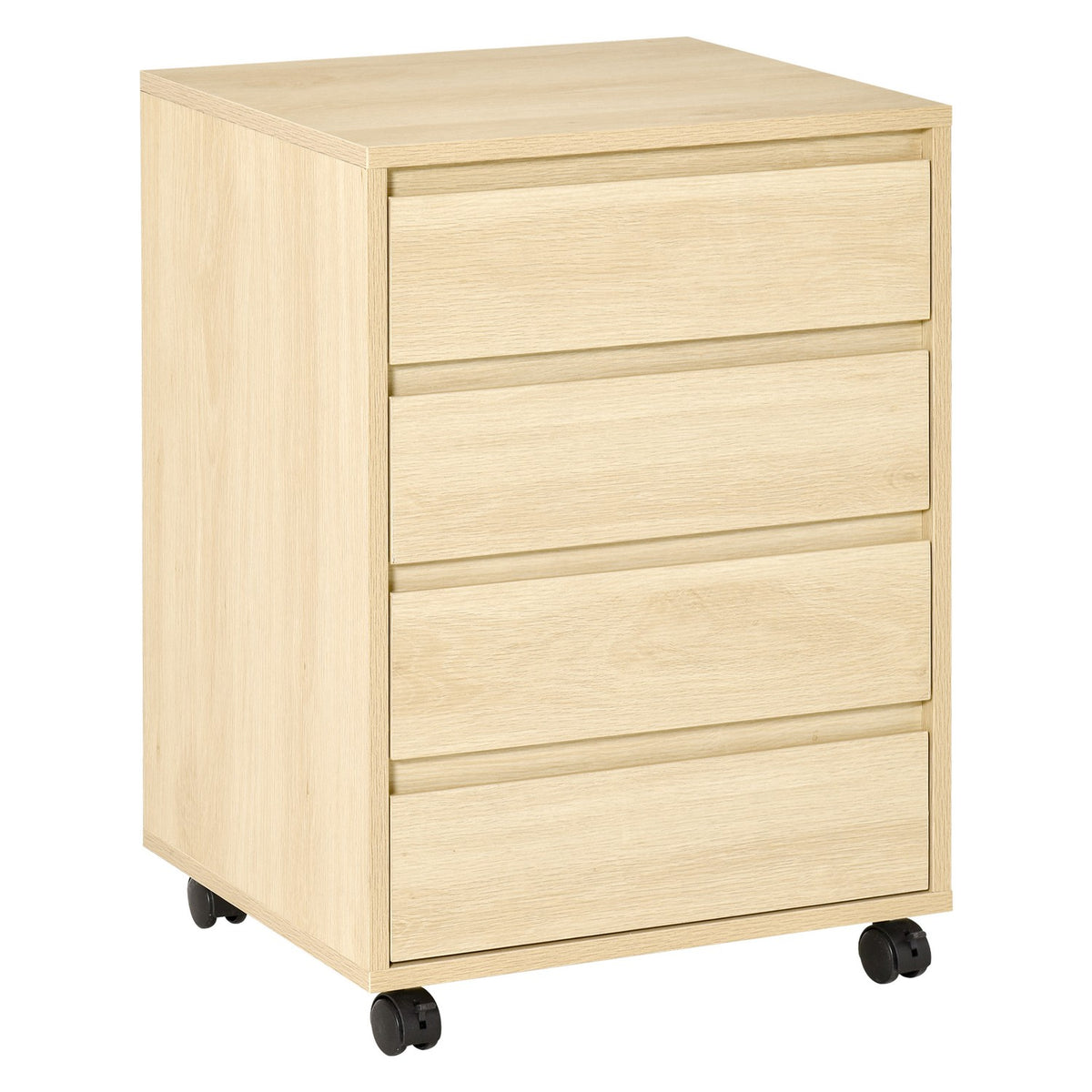 Roll container filing cabinet office cabinet with 4 drawers storage cabinet storage container natural 46 x 40 x 65 cm
