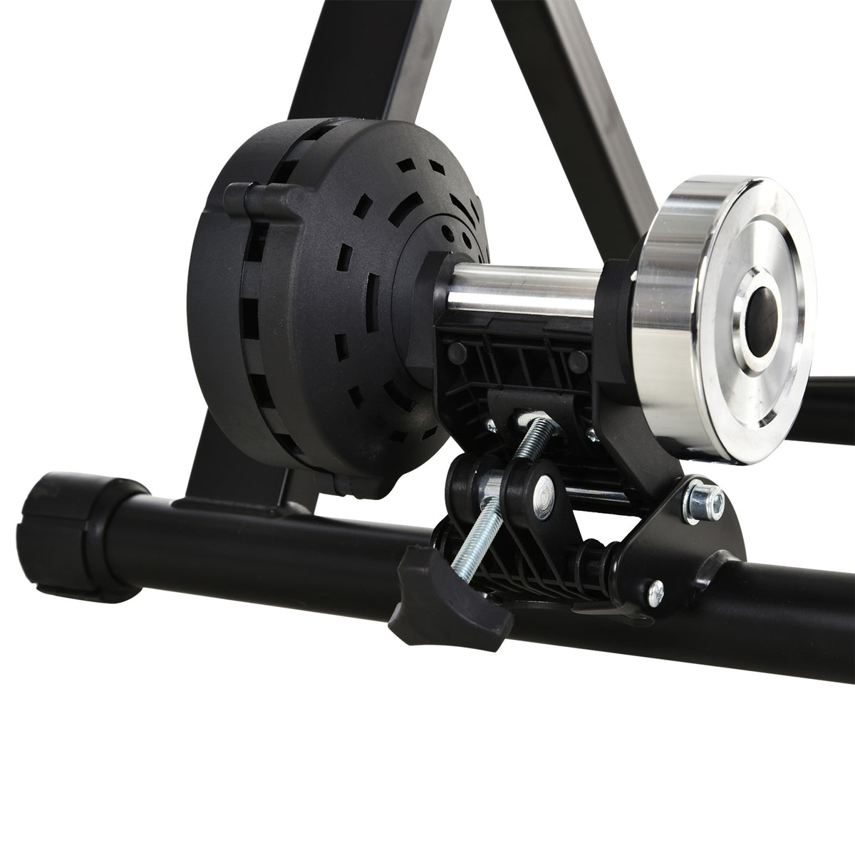 Roller Trainer Bicycle Exercise Bike, Magnetic Brake, Foldable & Adjustable, For 26"-28"/700C, Steel, Black, 54.5X47.2X39.1Cm