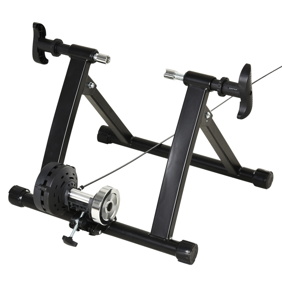 Roller Trainer Bicycle Trainer Indoor Bicycle Exercise Bike Foldable Magnetic Brake 26"-29" Metal Pp Black 68 X 62.5 X 49 Cm