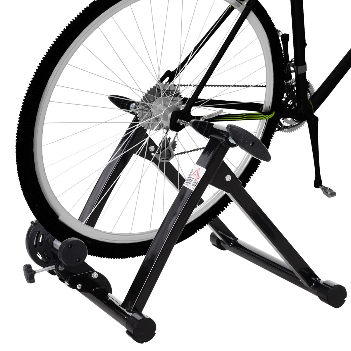Roller Trainer Bicycle Trainer With Magnetic Brake, For 26"-28"/700C Wheels, Steel Construction, Black