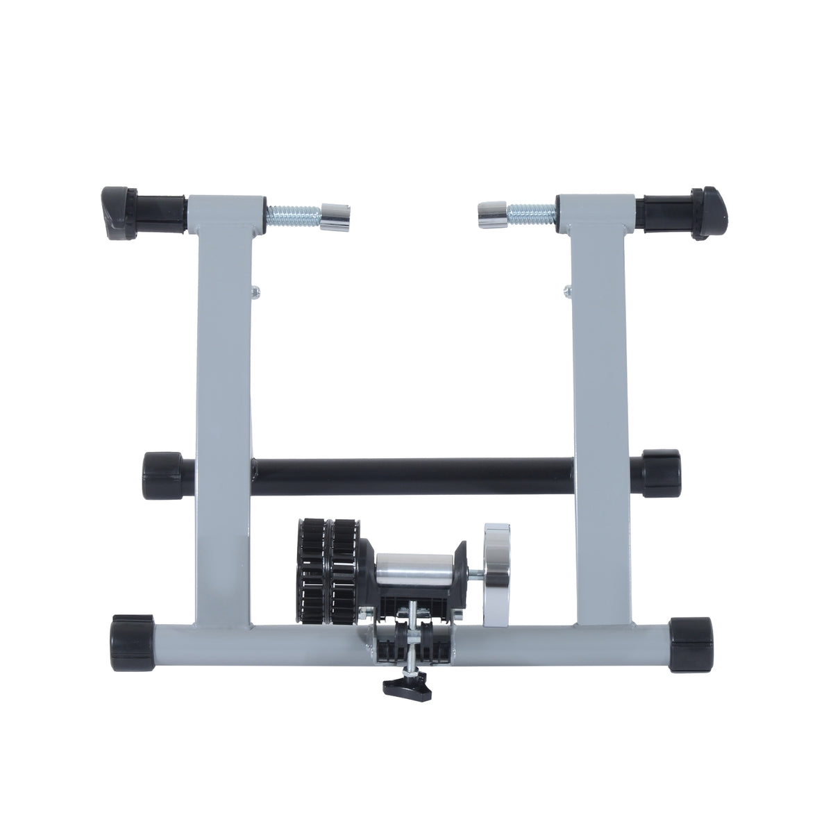 Roller Trainer Indoor Bicycle Exercise Bike, Foldable With Magnetic Brake, For 26"-28" Wheels, Steel, Silver, 54.5X47.2X39.1Cm