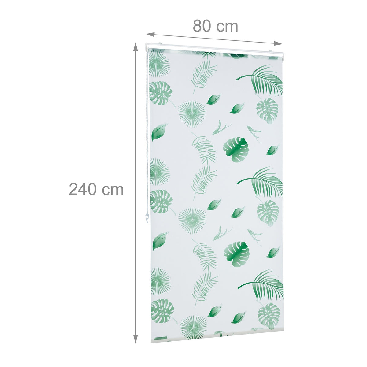 Roller blind for shower Leaves green