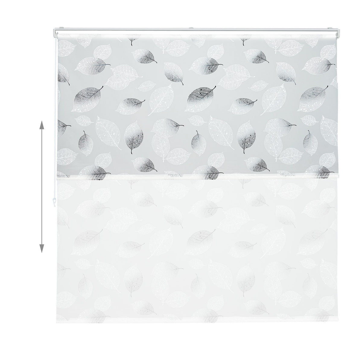 Roller blind for shower with leaf design
