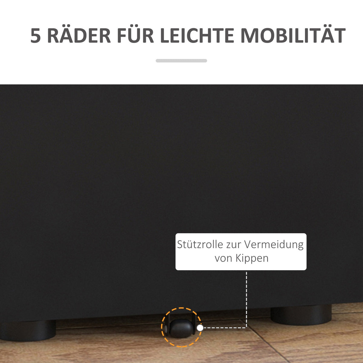 Rolling Container Mobile Filing Cabinet With 3 Drawers, Office Cabinet, Steel, Black, 39X48X59Cm