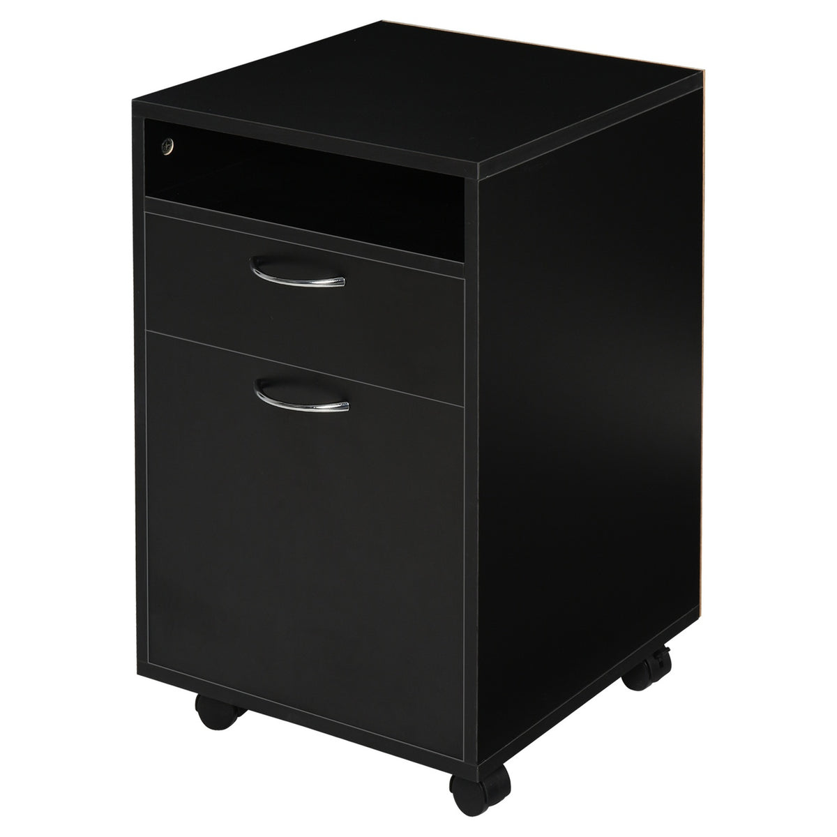Rolling Container, Practical Filing Cabinet In Black, 40X35X60Cm, With Drawer For Office & Home Office