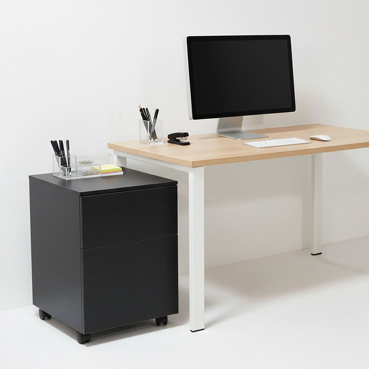 Rolling File Cabinet with Hanging Rails and Drawer