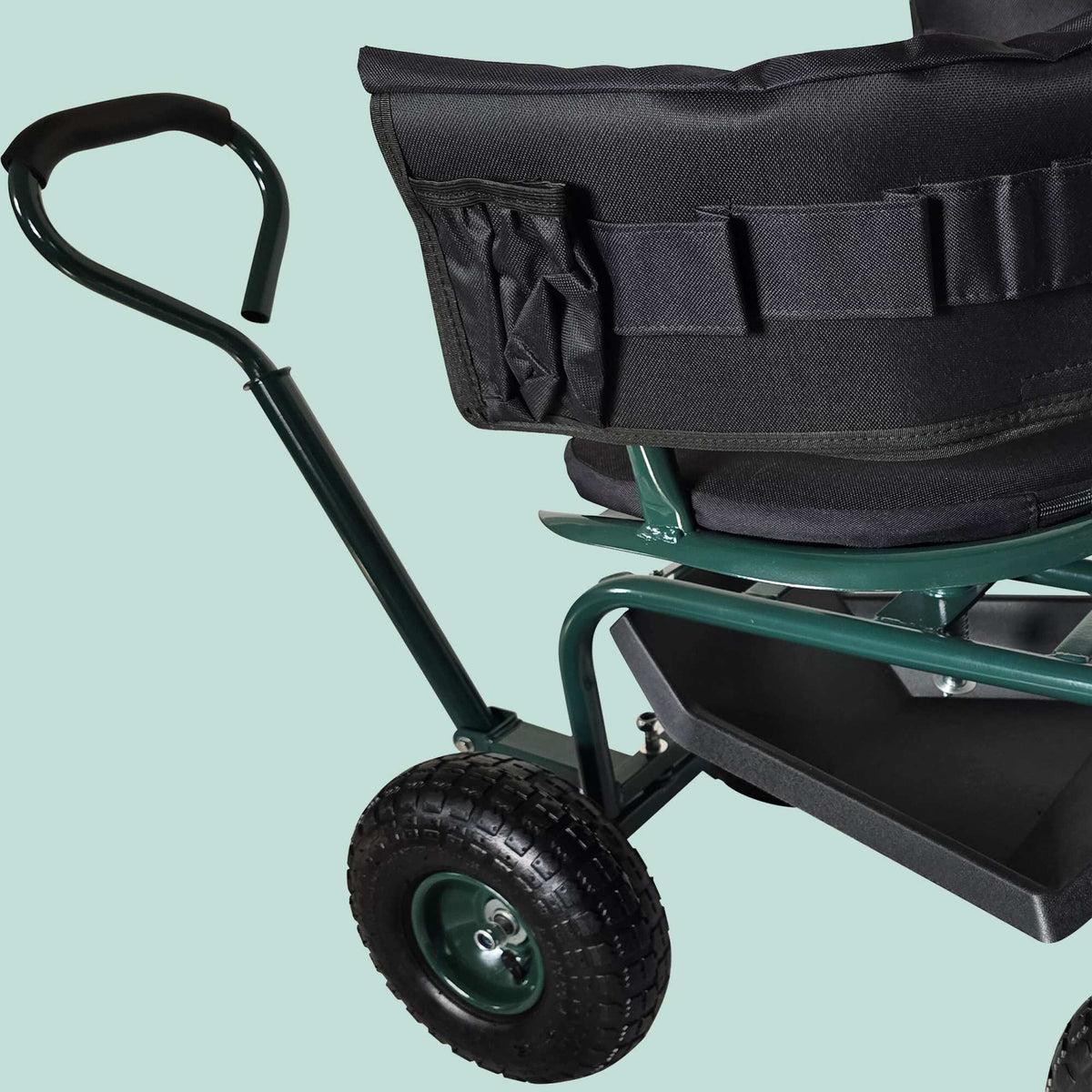 Rolling Garden Seat with Adjustable Height and Storage