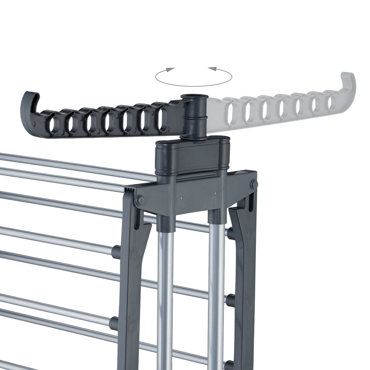 Rolling Laundry Rack with Foldable Wings and Hangers