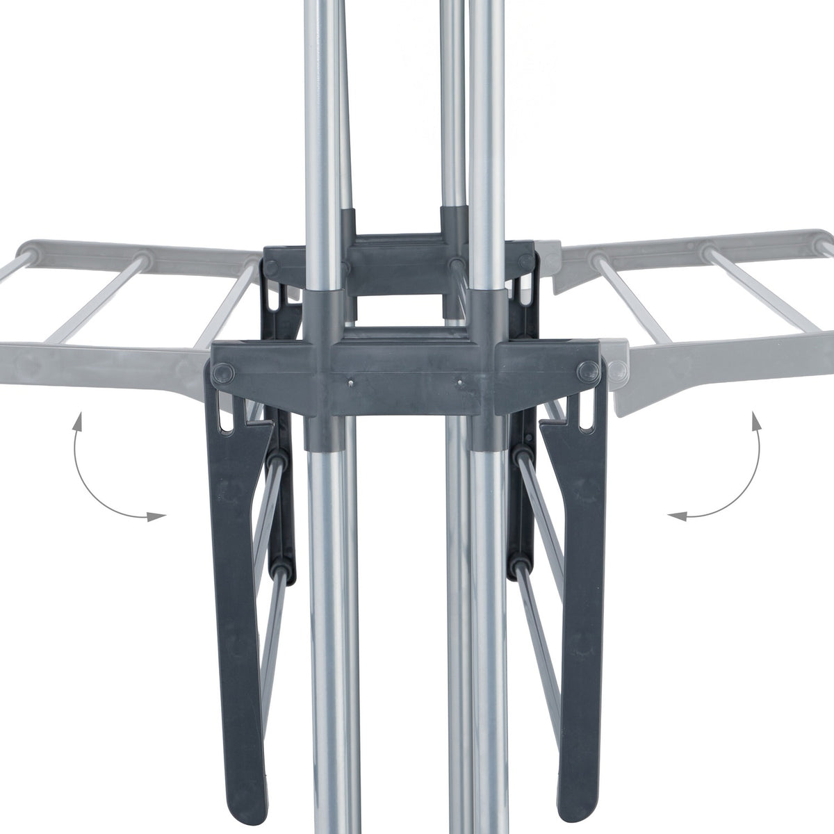 Rolling Laundry Rack with Foldable Wings and Hangers