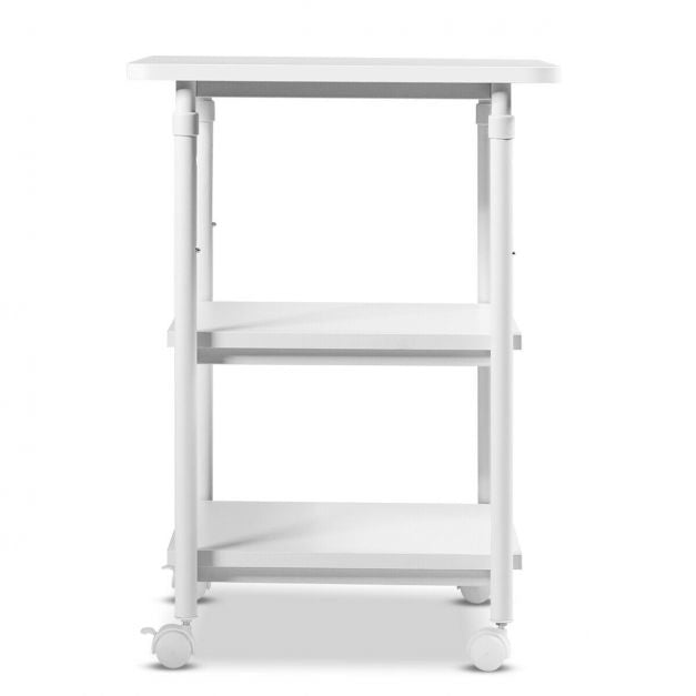 Rolling Printer Stand, 3-Tier, Height Adjustable, 50kg