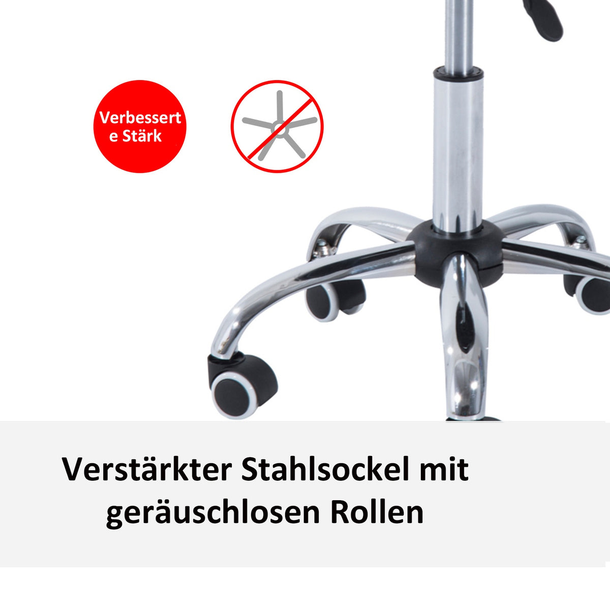 Rolling Stool, Work Stool, Swivel Stool, Office Chair, Height-Adjustable, Pu + Metal, Black, 50 X 54 X (66-78) Cm