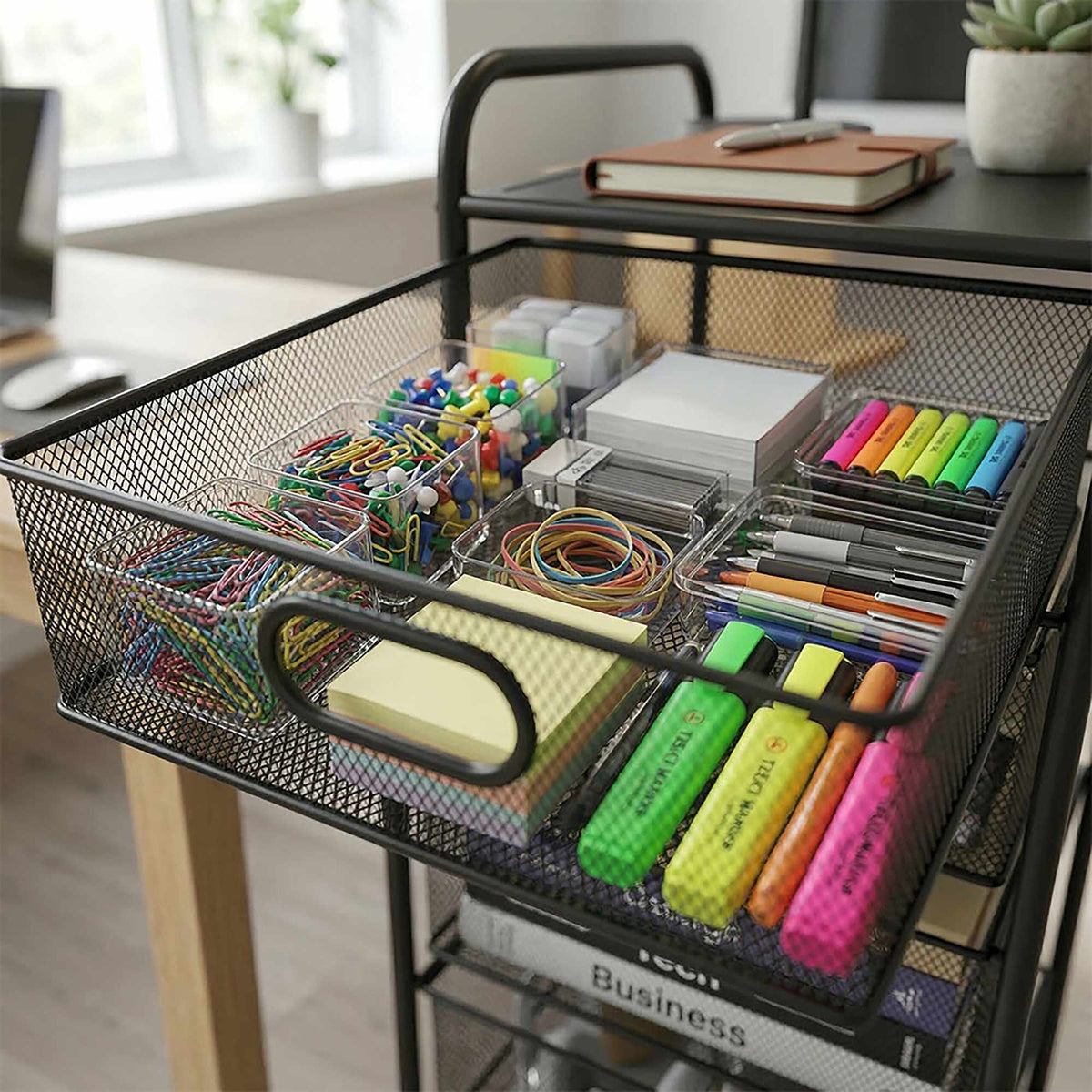 Rolling Storage Cart, 4-Drawer Organizer With Casters