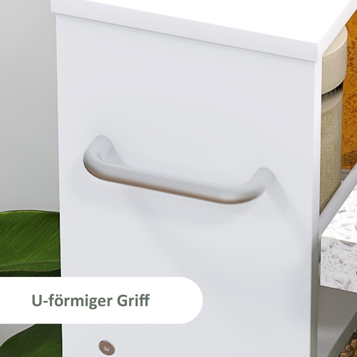 Rolling Trolley Slim Serving Trolley with 4 Tier Handles Storage Trolley for Kitchen Living Room White 45 x 15 x 91 cm