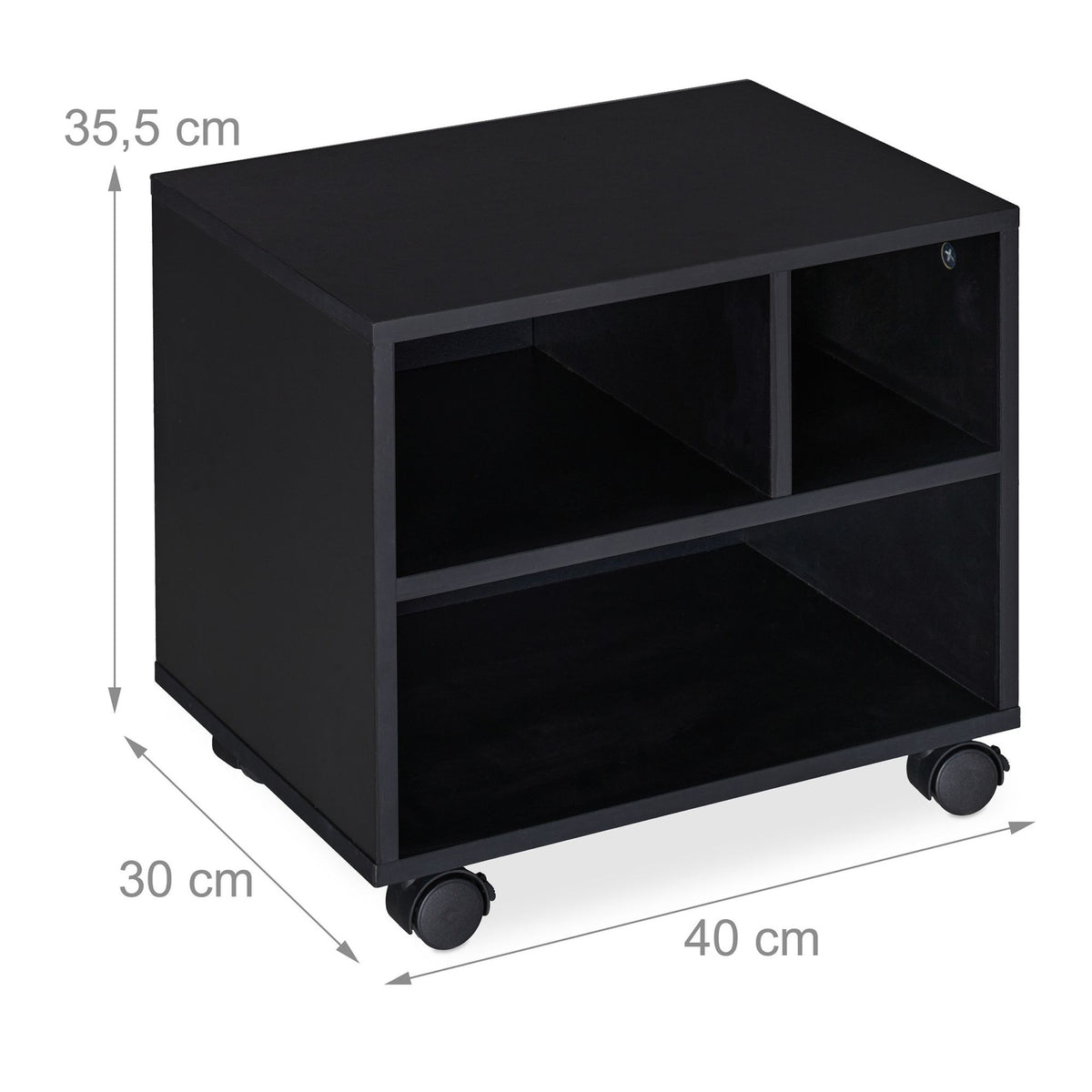 Rolling case with 3 compartments