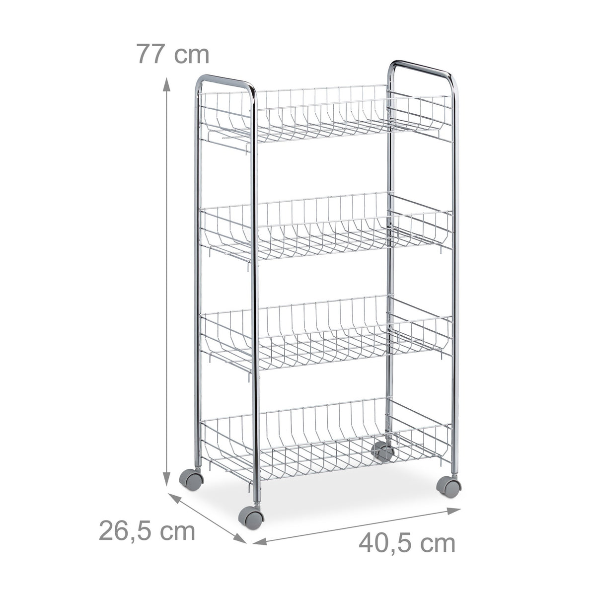 Rolling shelf in metal