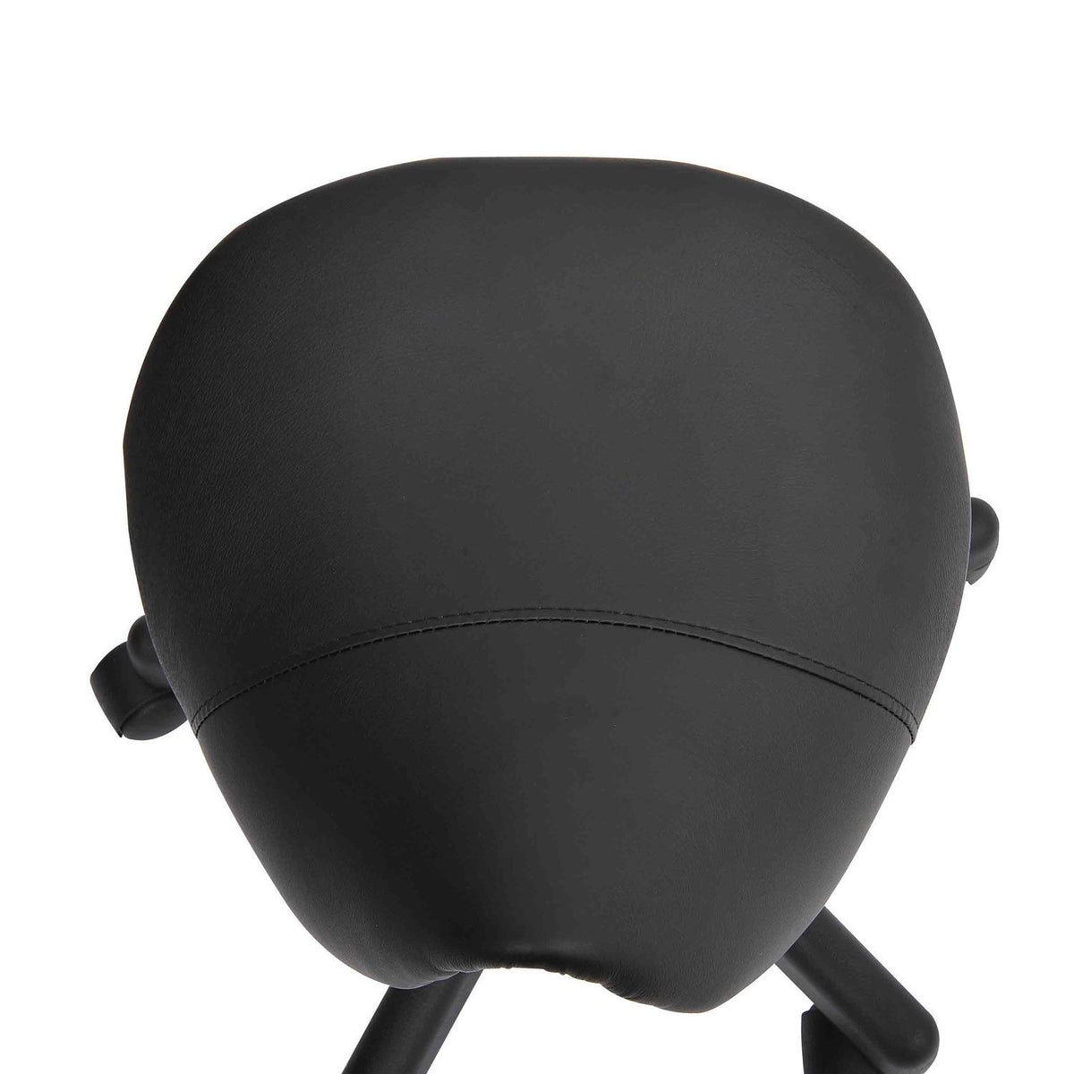 Rolling stool, height-adjustable swivel stool, work stool with wheels, rotating salon chair, salon stool, faux leather, black