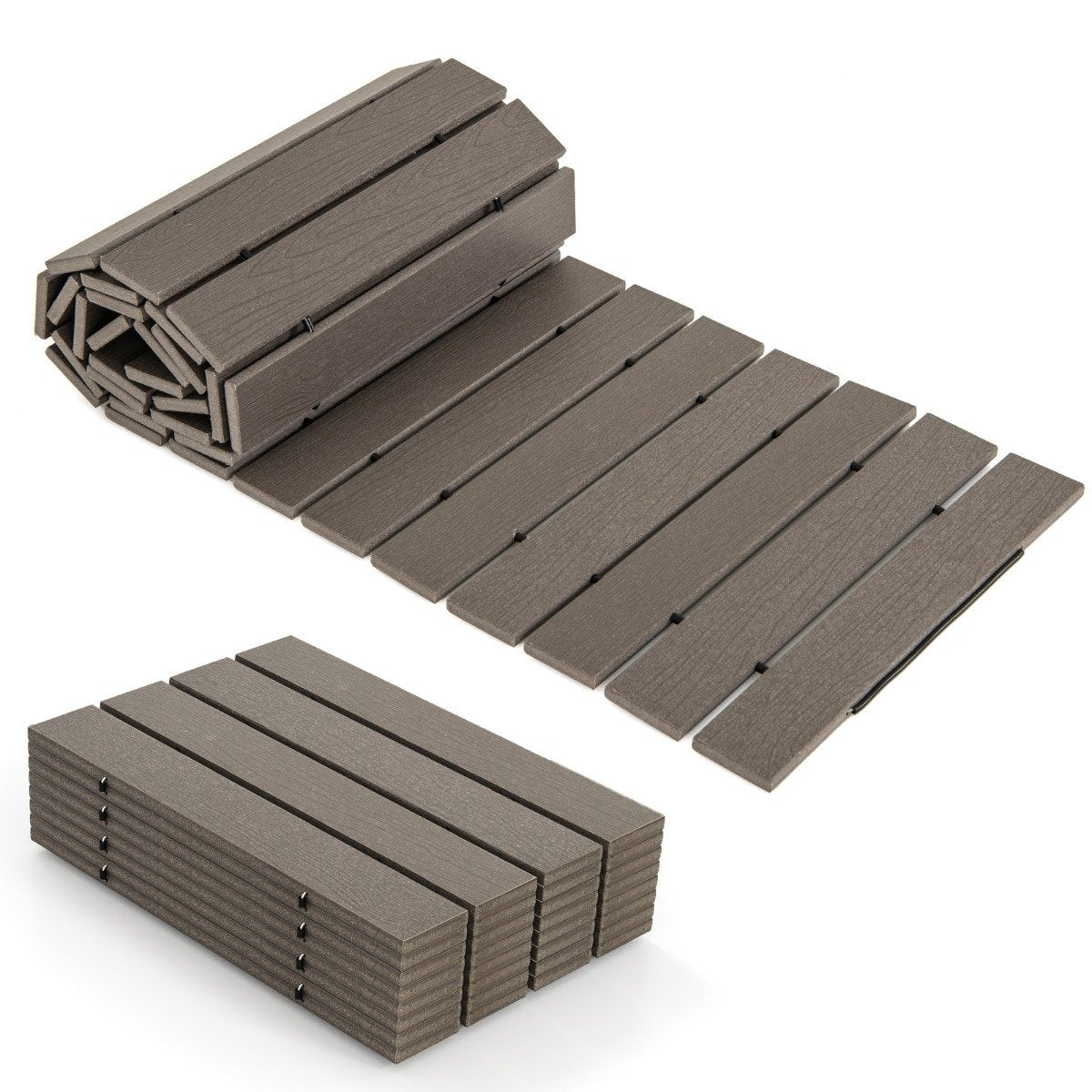 Roll-out path made of HDPE I 242 cm I Width 43 cm I Weatherproof I Roll-out garden path for wedding garden gray