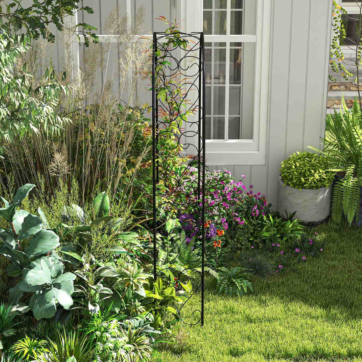 Rose Arch Steel Arch Garden Arch For Climbing Plants 125 X 37 X 230 Cm Trellis Garden Decoration Black