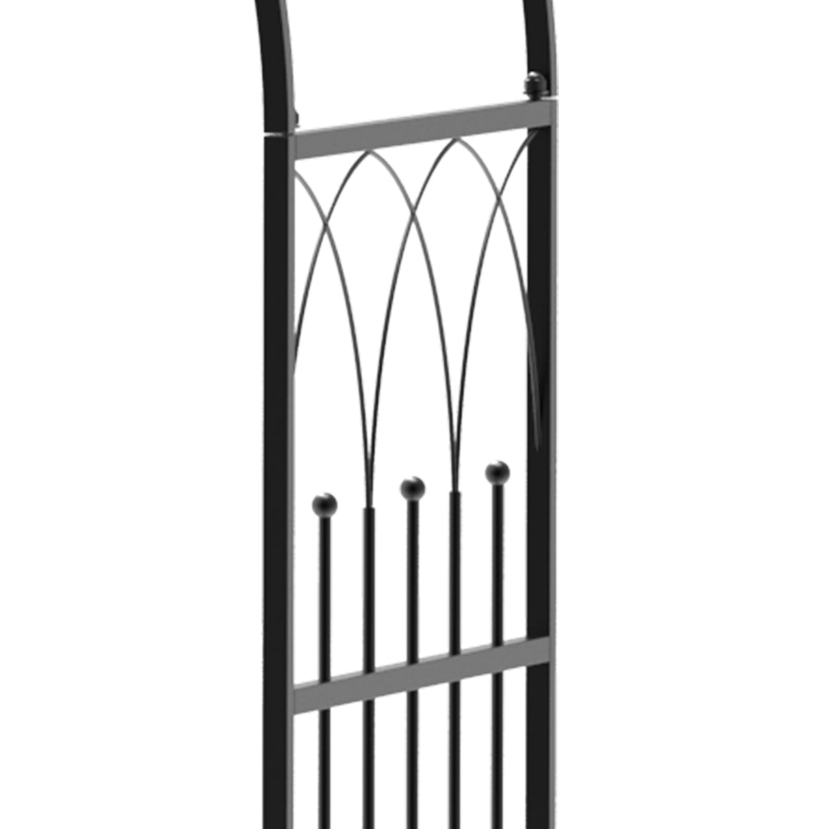 Rose Arch With Bench, Rose Bench, Arbor Bench, Philosopher'S Bench, Trellis, Garden Bench, Metal, Black, 121 X 50 X 203 Cm