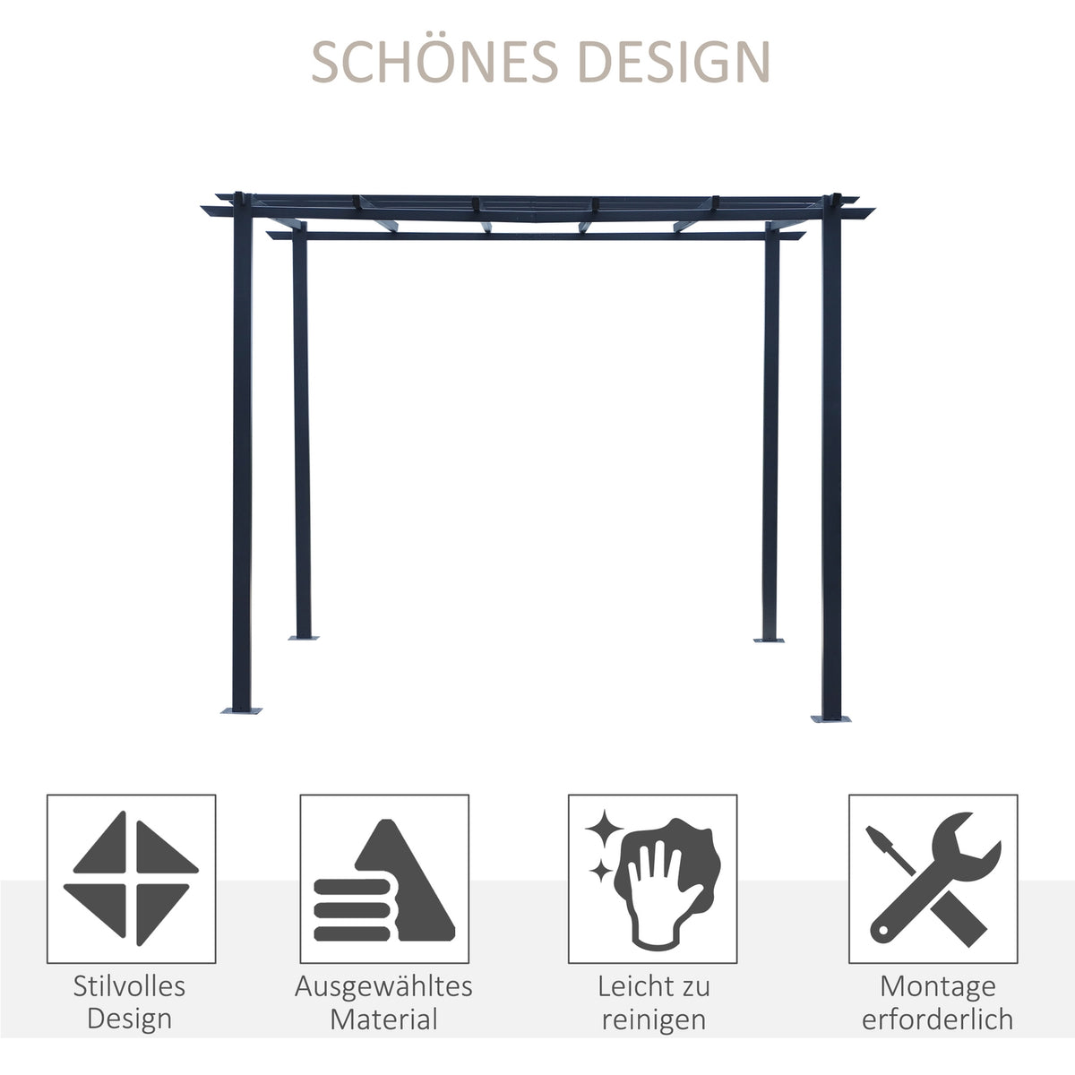 Rose Pavilion Stable Plant Arch As A Trellis, Garden Pavilion, Weatherproof, Metal, Black, 2.97X2.95X2.3M