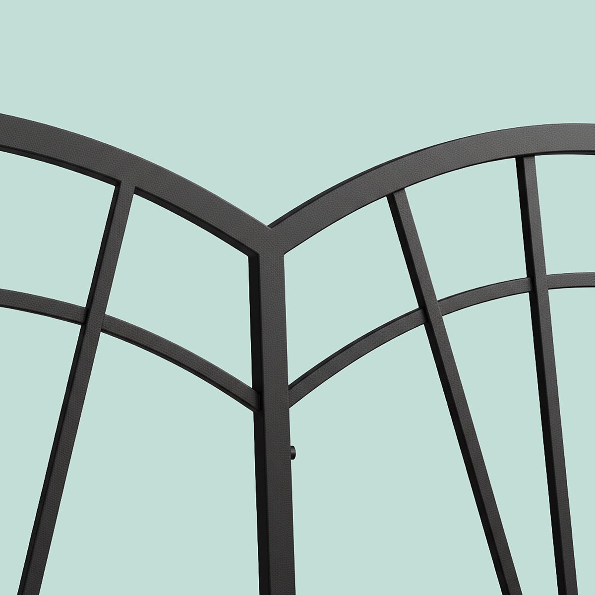 Rose Trellis Bench – Black Metal Arch for Climbers