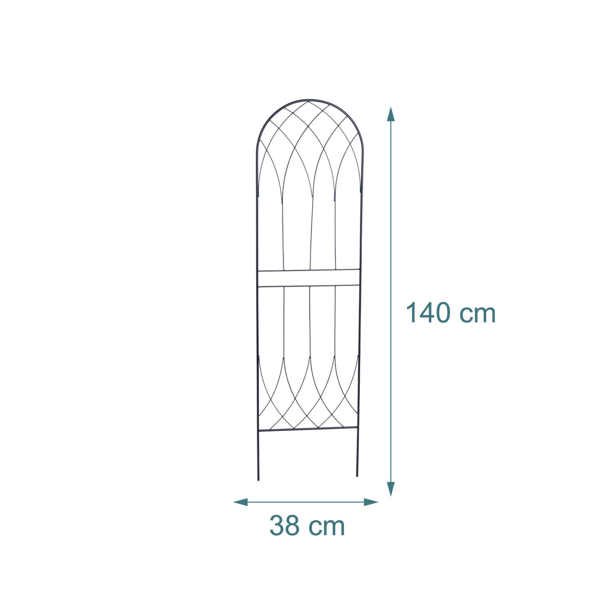 Rose Trellis Set Of 2, Metal Arched With Ground Spikes