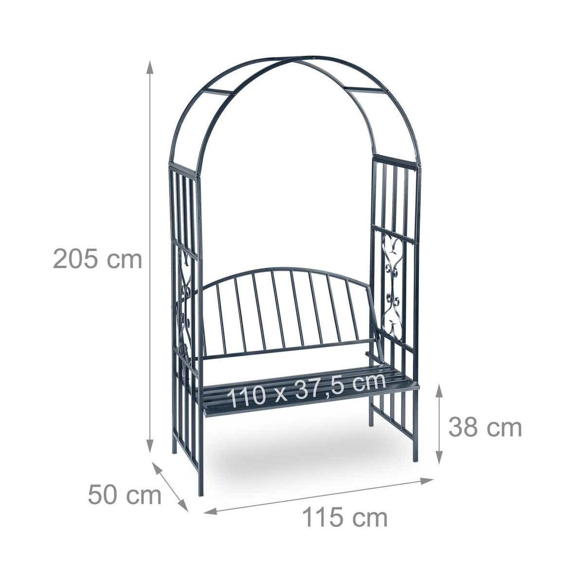 Rose arch with bench seat for 2