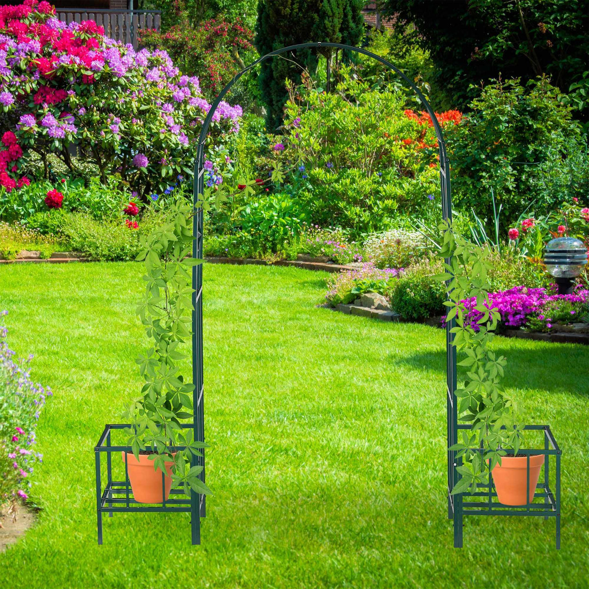 Rose arch with planters