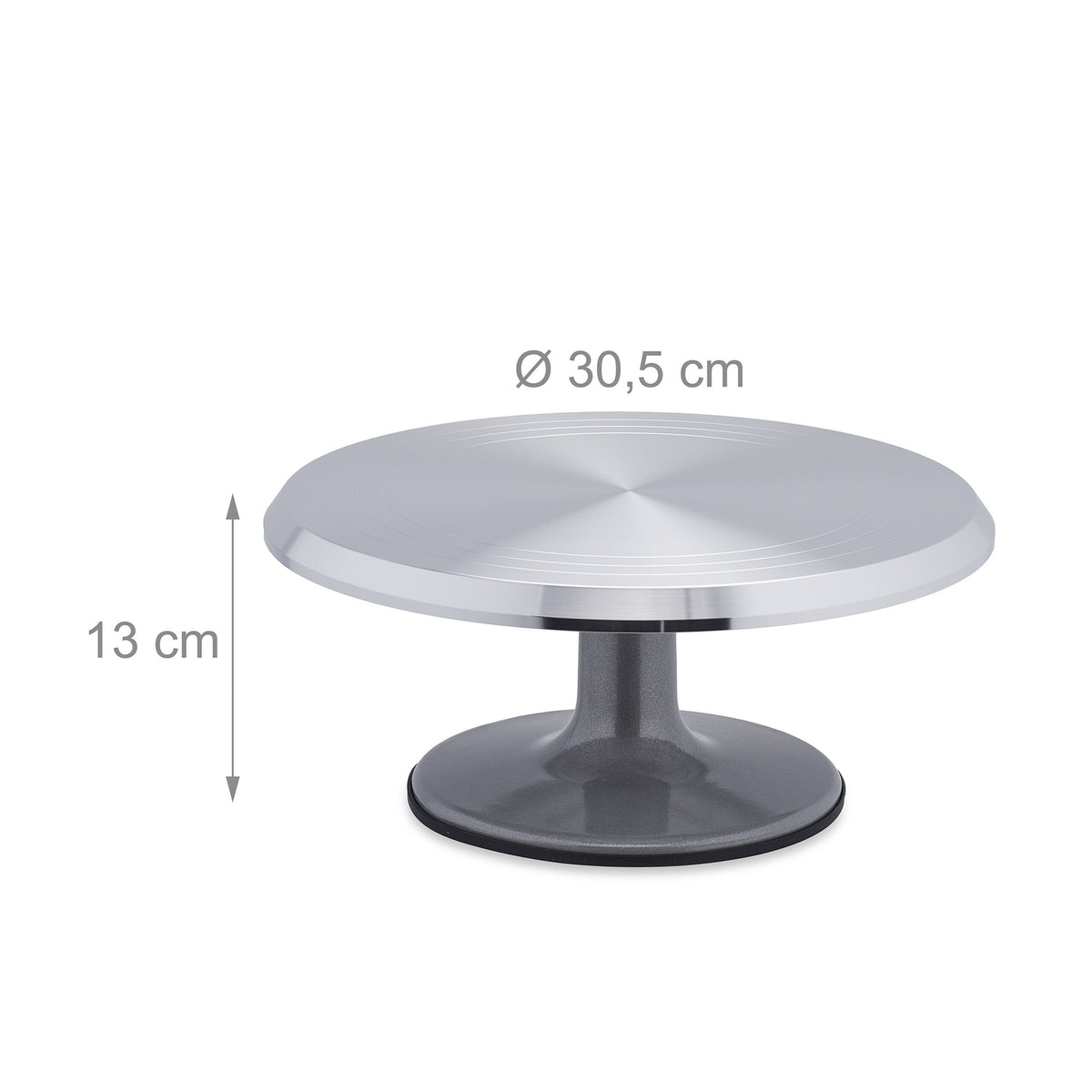 Rotatable aluminum cake tray