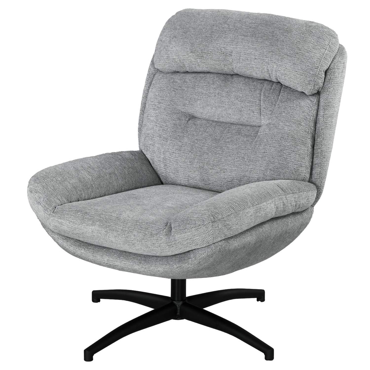 Rotatable armchair, lounge chair with water-repellent chenille look, padded relaxation chair with integrated armrest, for living room