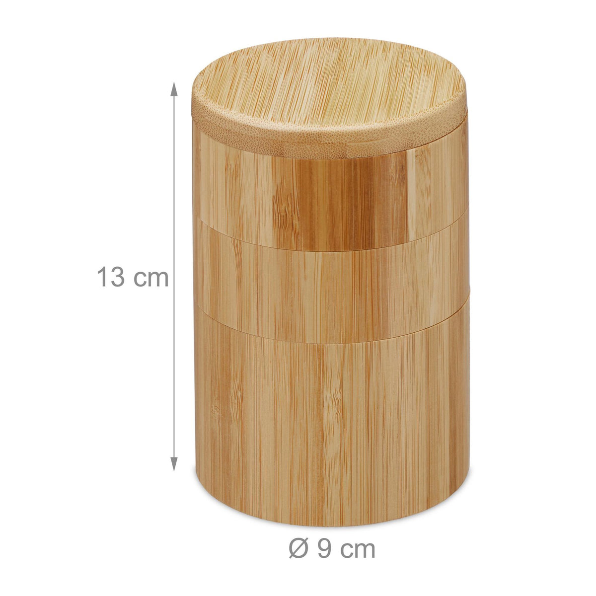 Rotatable salt container with 3 compartments
