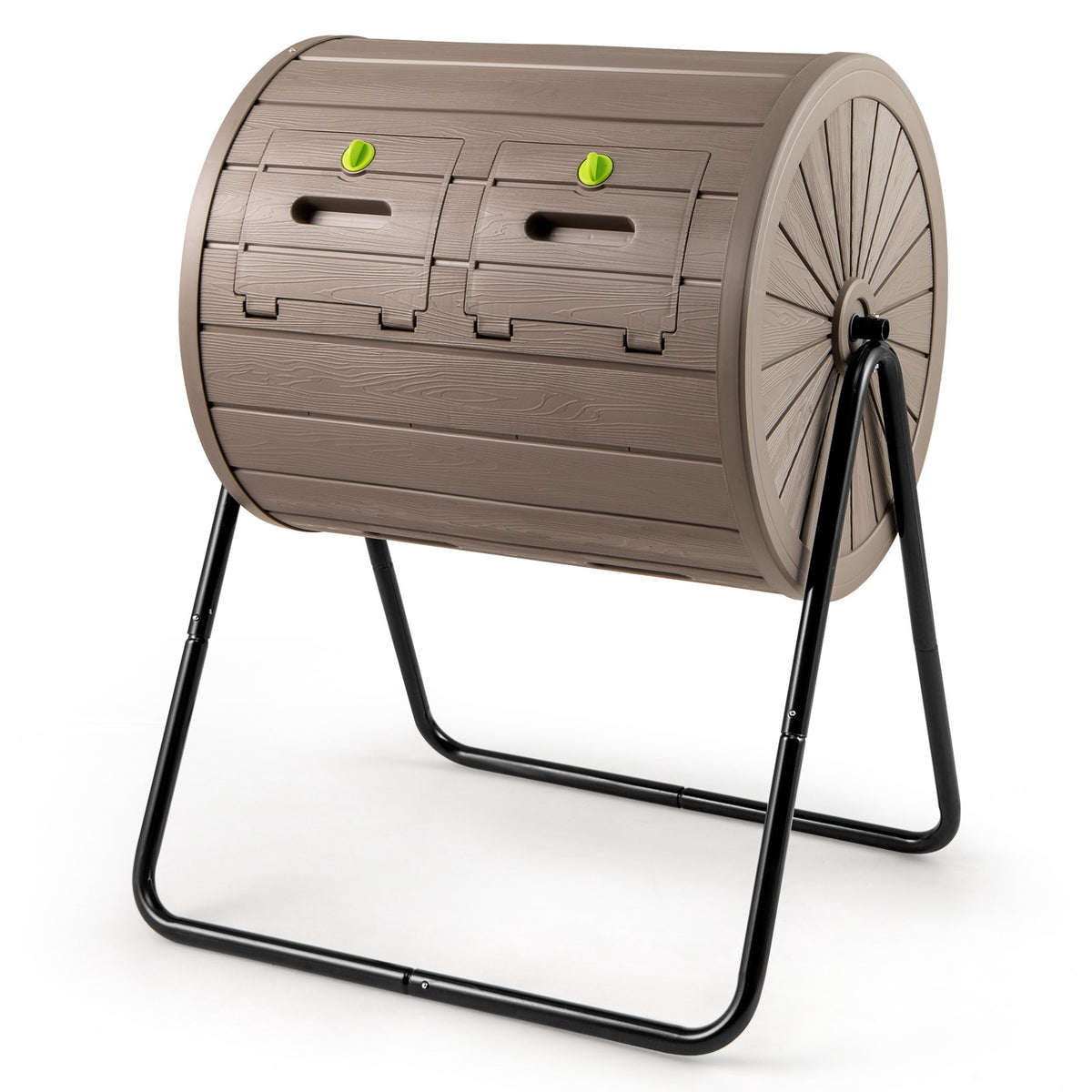 Rotating Compost Tumbler, 142L Dual Chamber, Lockable Doors