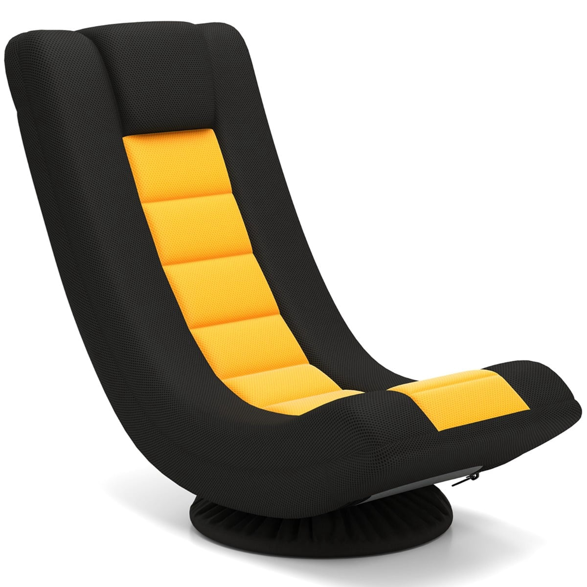 Rotating Floor Chair with Adjustable Backrest, Yellow