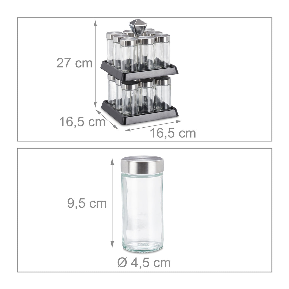 Rotating Spice Rack 16 Spice Jars