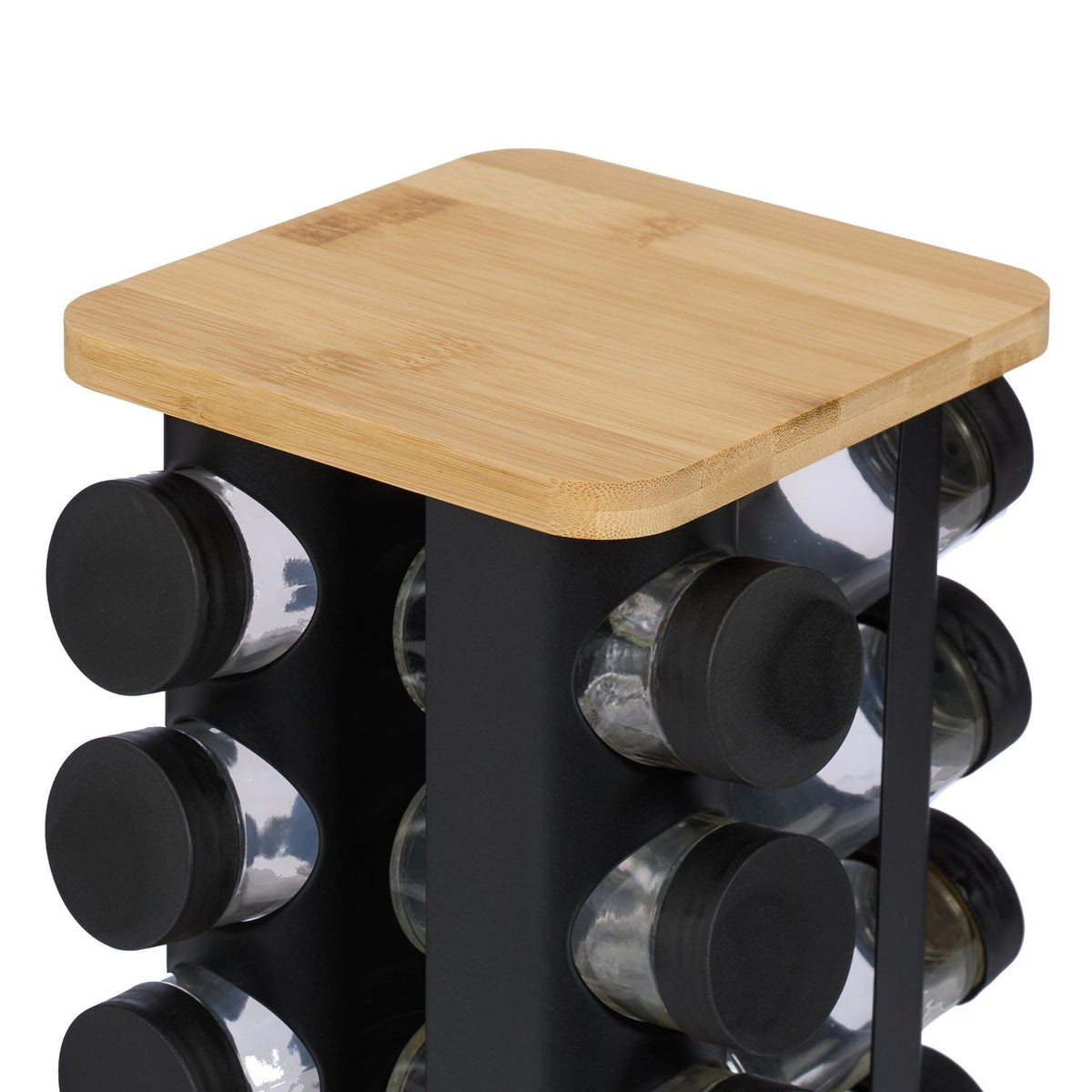 Rotating Spice Rack with 16 Jars – Stainless Steel