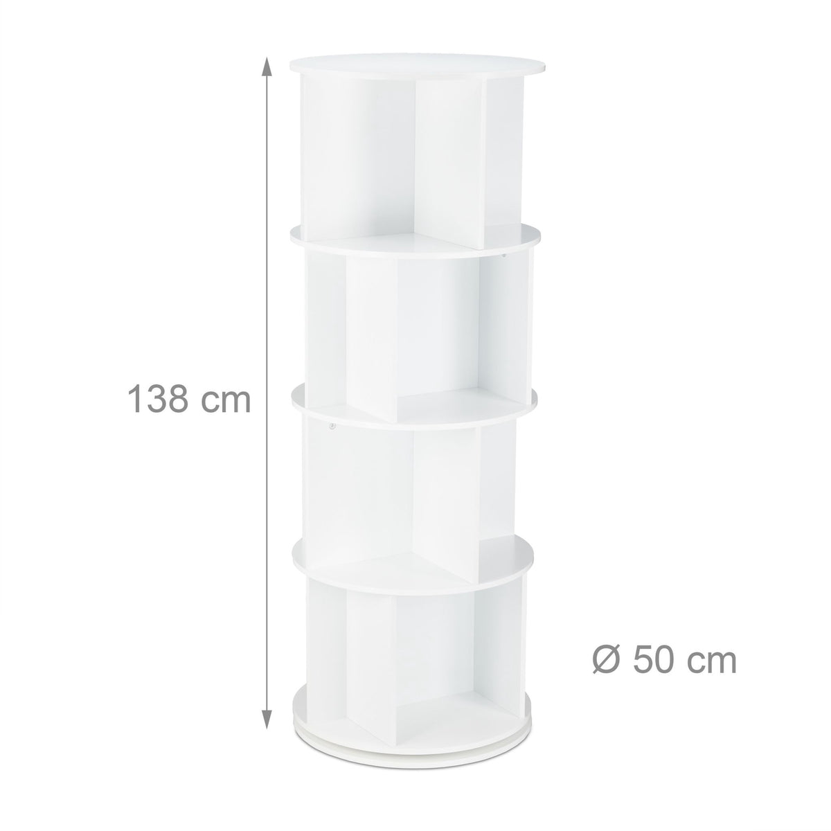 Rotating bookcase with 12 compartments