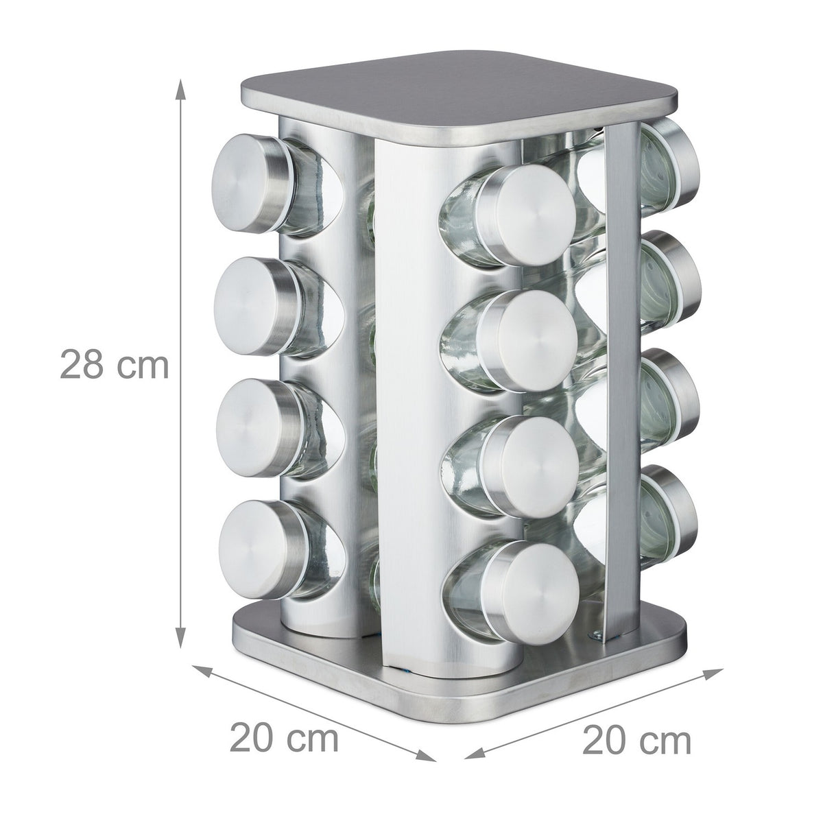 Rotating spice carousel with 16 glasses
