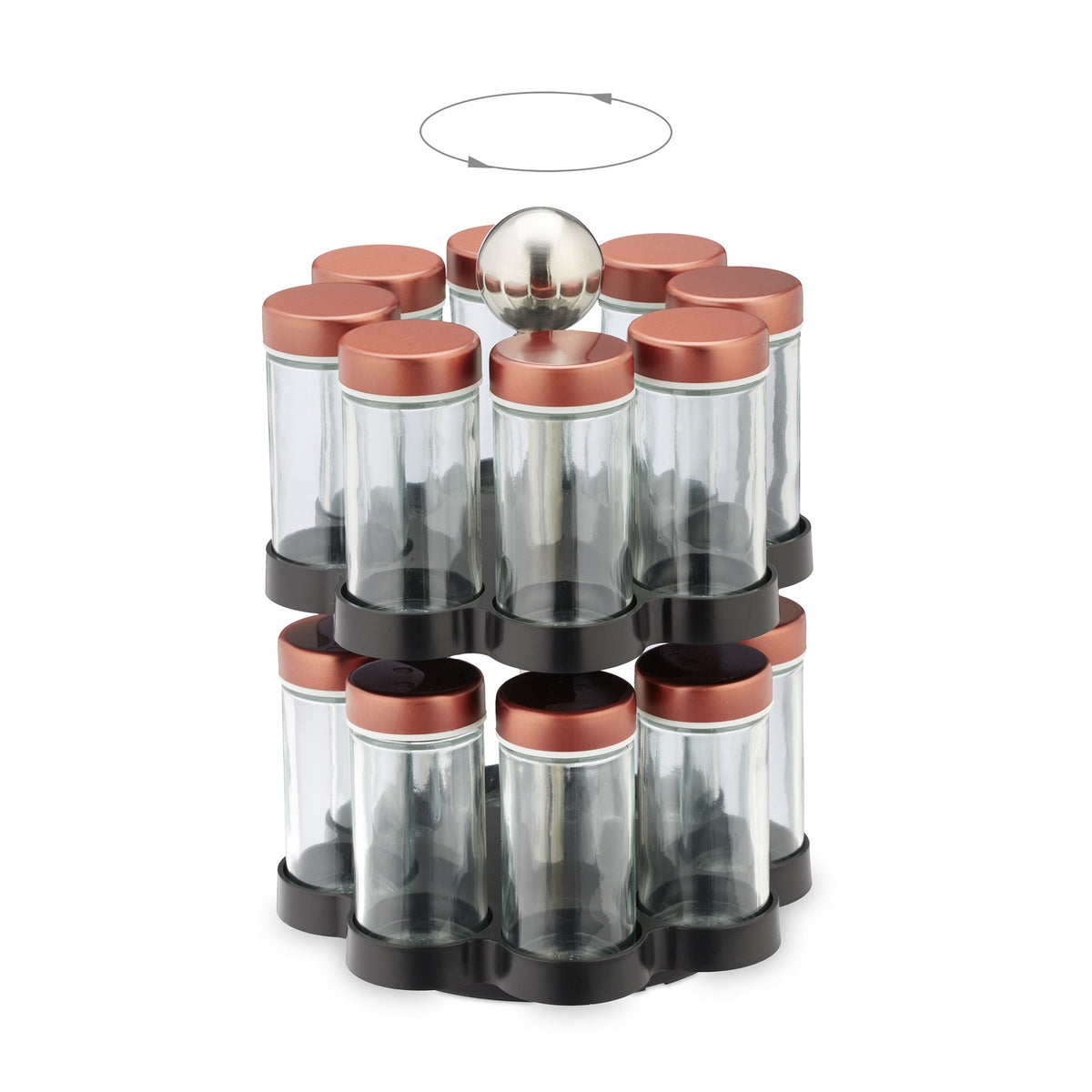 Rotating spice carousel with 16 jars