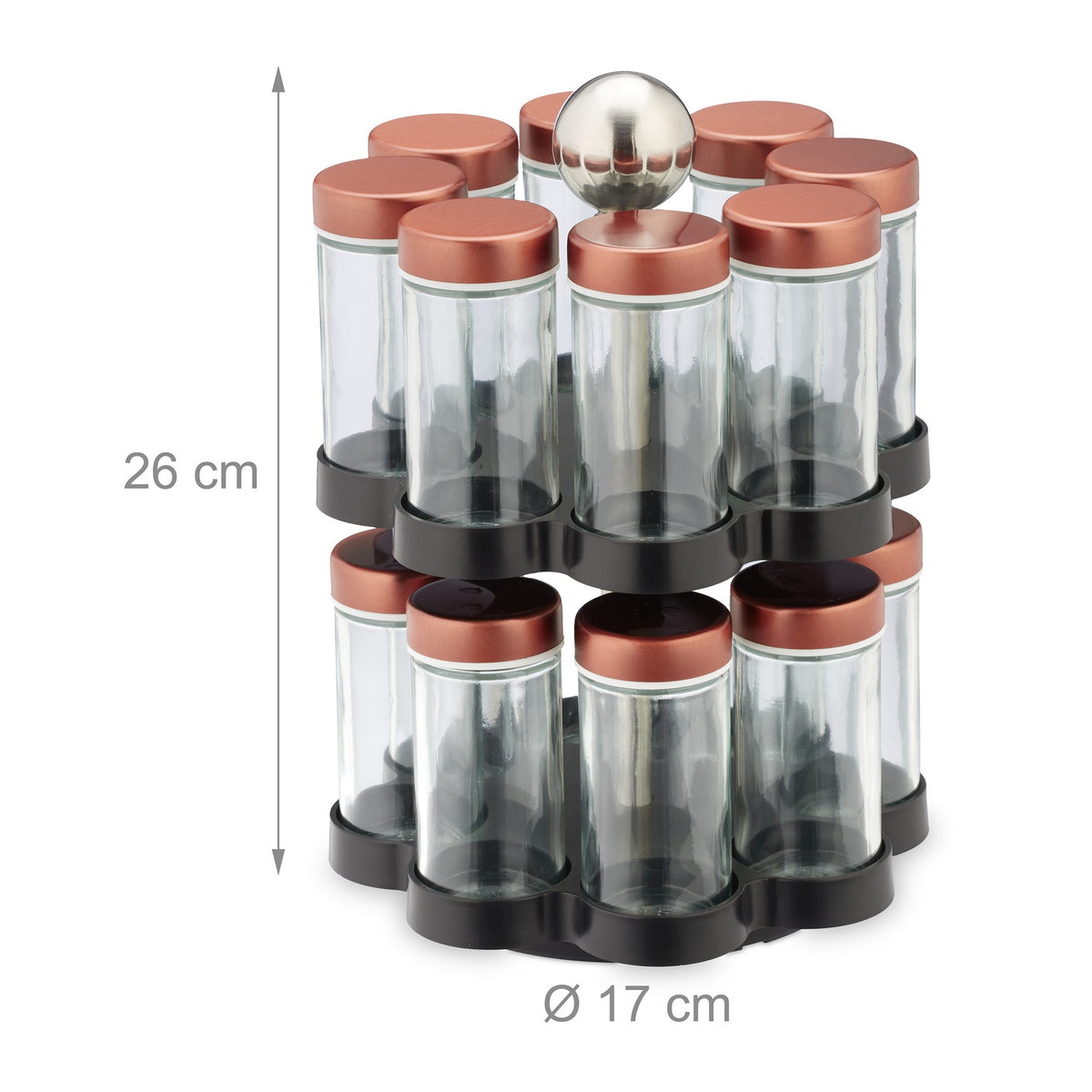 Rotating spice carousel with 16 jars