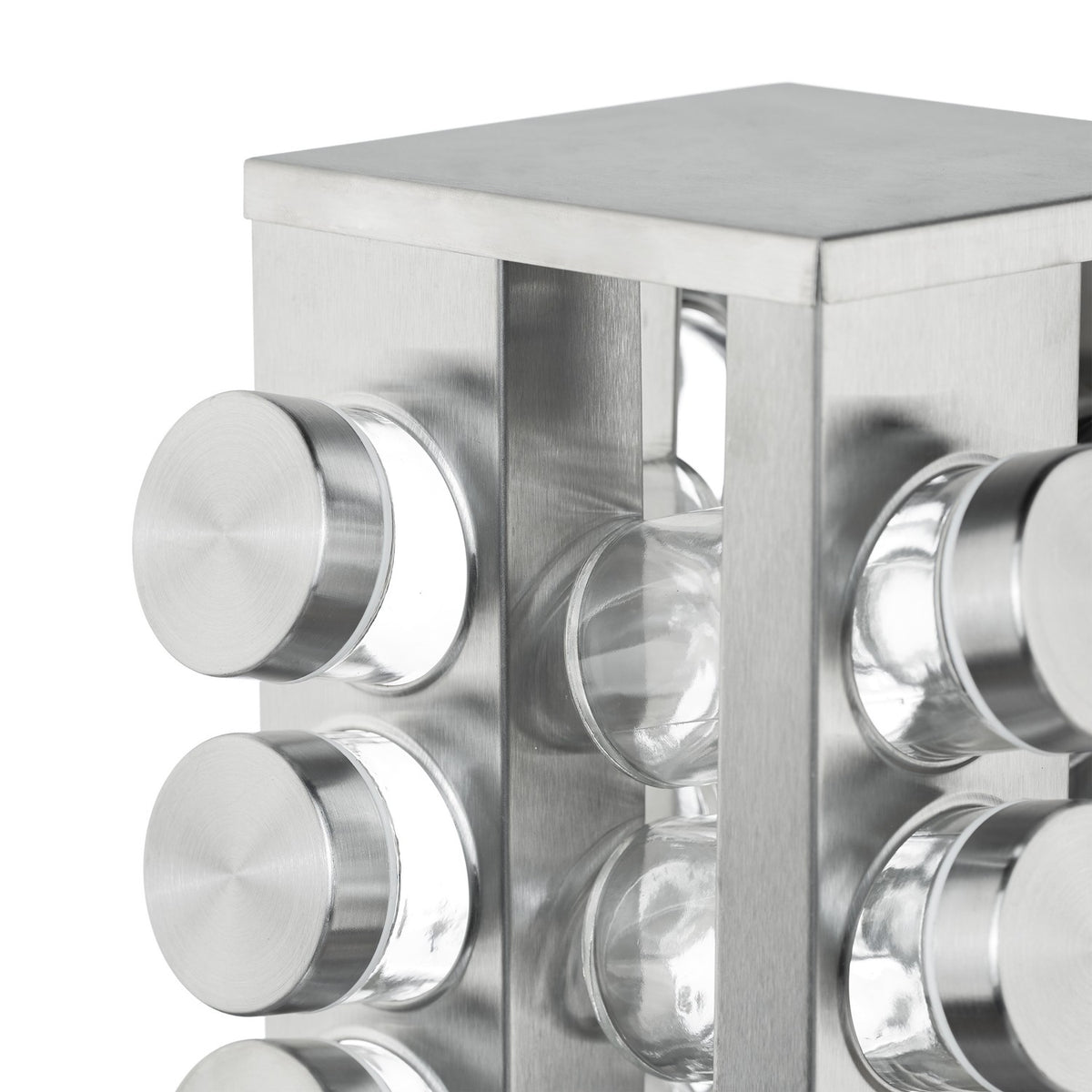 Rotating spice rack with 12 spice jars