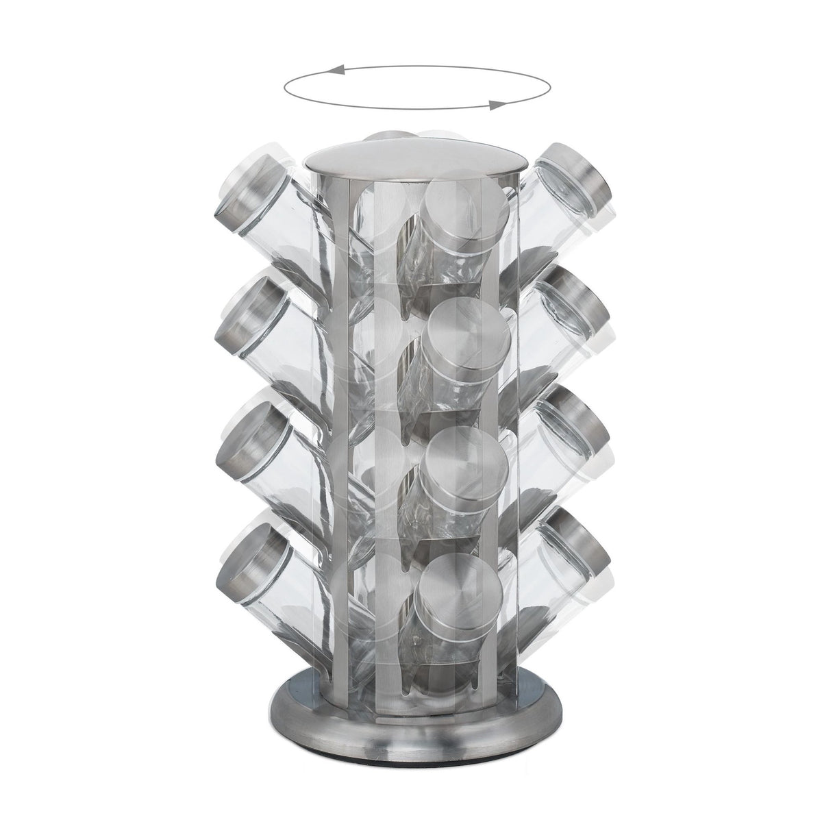 Rotating spice rack with 16 spice jars