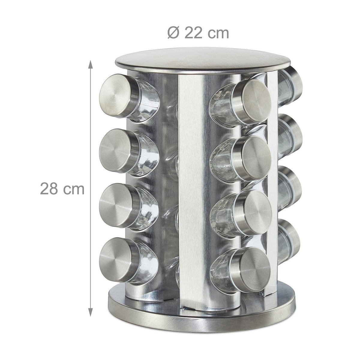 Rotating spice rack with 16 spice jars